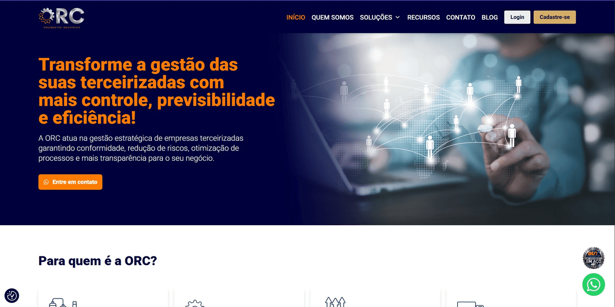 Screenshot ORC — Orçamentos Industriais